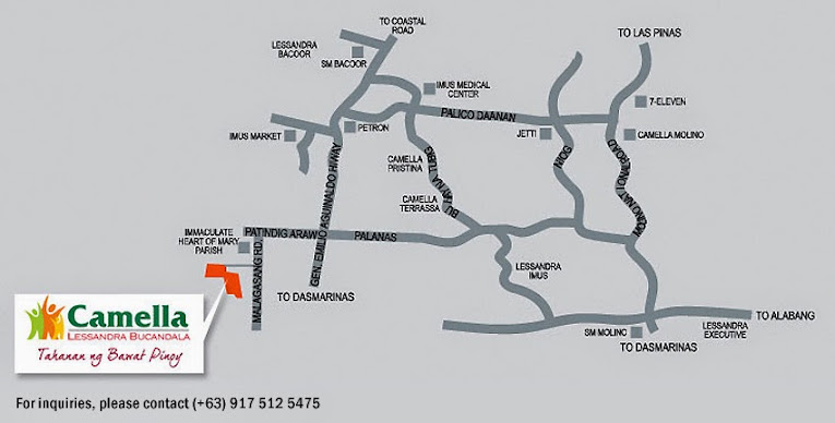 Vicinity Map Location Reana - Camella Bucandala | Crown Asia Prime House for Sale Imus Cavite